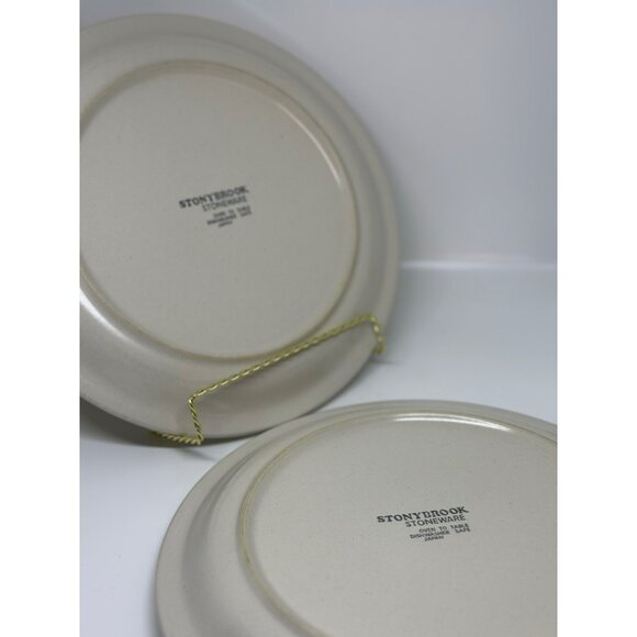 VTG Stonybrook Stoneware Dinner Plates Set of 2 Yellow Floral 10.5" Japan 1970s - Picture 4 of 7